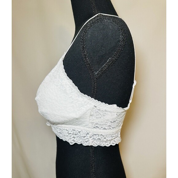 H&M White Lace Bralette Removable Pads‎ Adjustable Straps Women's LARGE - Picture 2 of 8